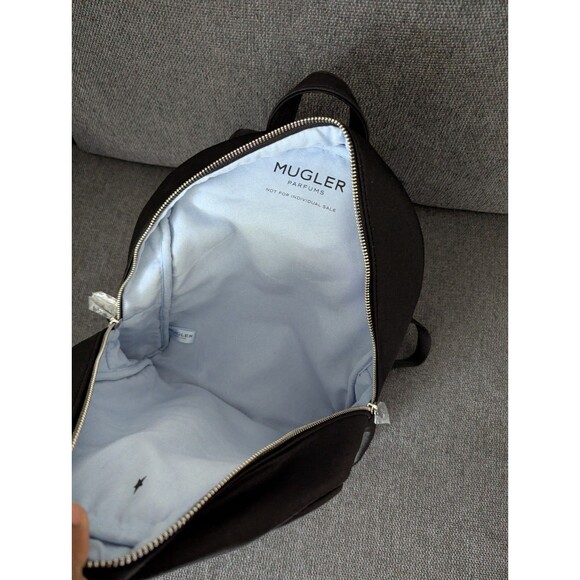 NWOT Mugler Parfums Black Backpack W/Logo And Front Pocket and Zipper Closure main image 5
